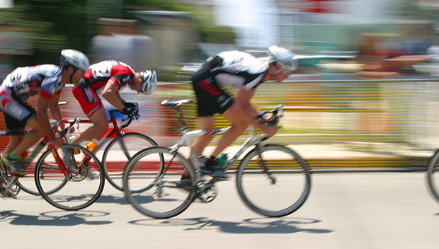 Image of A Group of Bicycle Riders In Action